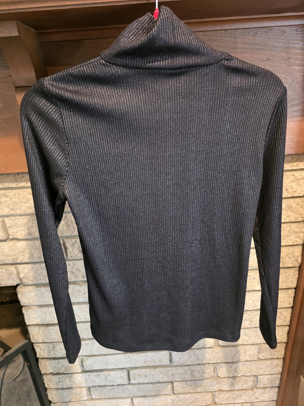 J. McLaughlin Black Metallic Ribbed Turtleneck Sweater - Picture 4 of 5